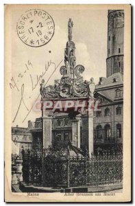 Old Postcard Mainz Alter Brunnen am Markt