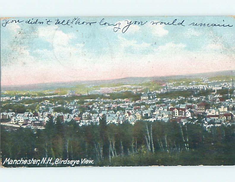 Pinhole Damage Pre-1907 PANORAMIC VIEW Manchester New Hampshire NH A3786