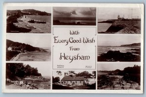 Lancashire England Postcard With Every Good Wish from Heysham 1942 RPPC Photo