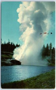 Postcard - Riverside Geyser, Upper Geyser Basin, Yellowstone National Park - WY