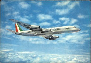 Commerial Airline Airplane ALITALIA Airplane Douglas Super DC-8 Postcard