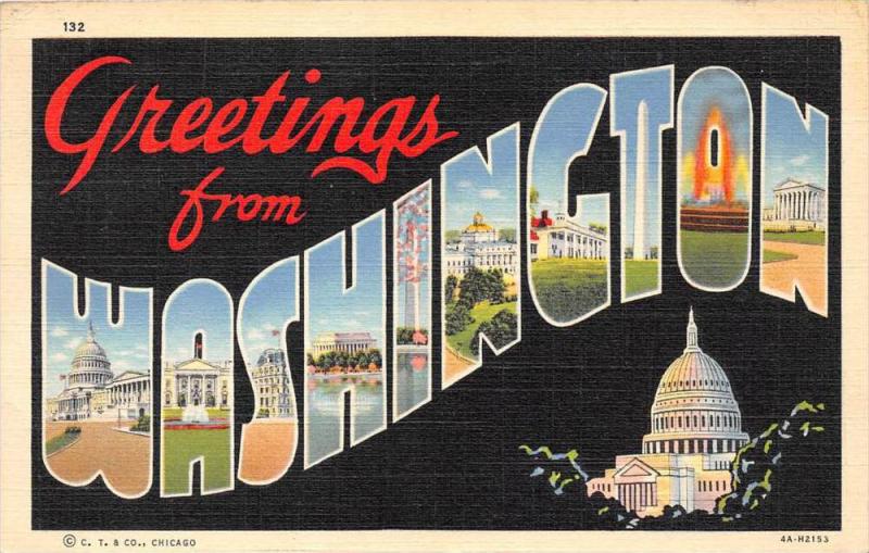 4704 LARGE LETTER Greetings from Washington D.C.