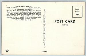 Postcard NJ Wildwood North Wildwood Anchorage Motel Multiview Room Interior C26