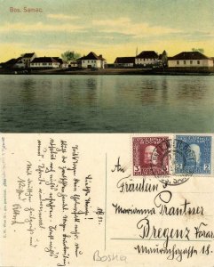 bosnia and herzegovina, BOSANSKI ŠAMAC Шамац, Panorama Sava River 1913 Postcard