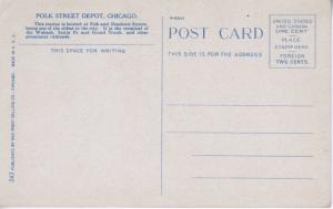 Chicago Illinois IL ~ Polk Street Depot ~ Polk & Dearborn Vintage Postcard