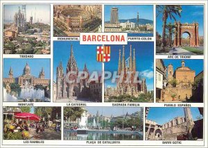 Postcard Modern Barcelona Various Aspects