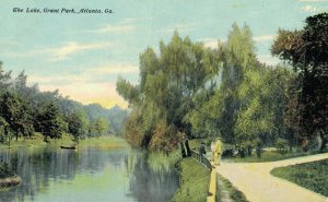 USA The Lake Grant Park Atlanta Georgia Vintage Postcard 07.11