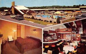 Dayton Ohio 1960s Postcard Motel Capri Room View Bar View