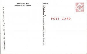 Magnetic Hill Moncton New Brunswick c1950s Vintage Postcard Retro Cars