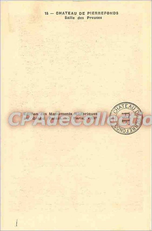 Old Postcard Chateau de Pierrefonds Preuses Hall