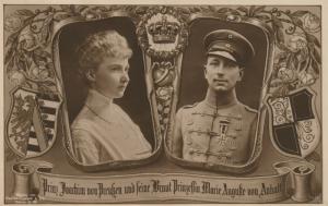 GERMAN PRINCE JOACHIM & PRINCESS MARIE AUGUSTE ANTIQUE REAL PHOTO POSTCARD RPPC