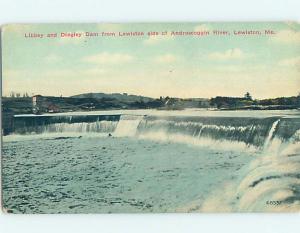 Divided-Back DAM SCENE Lewiston Maine ME G6507