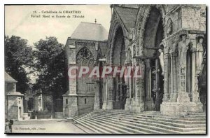 Postcard Old Cathedral of Chartres North Portal and Entree de l'Eveche