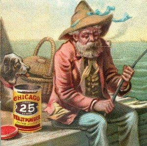 1880s-90s Chicago Yeast Powder Fisherman & Dog Sea P205