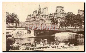 Old Postcard The Paris City Hall