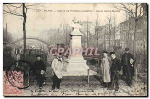 Old Postcard Paris Statue of Frederic Lemaitre Canal Saint Martin