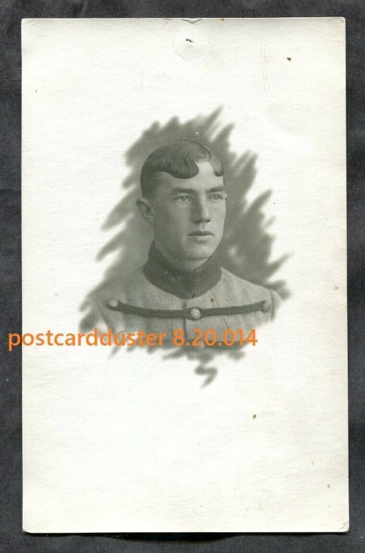 h2756 - RPPC 1910s Real Photo Postcard of a Cadet. Young Soldier