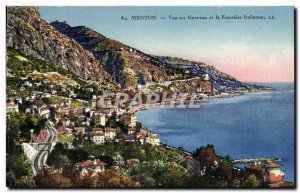 Menton - Garavan View and Frontier Italian - Old Postcard