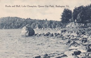 BURLINGTON, Vermont, 1930s; Rocks & Bluffs, Lake Champlain, Queen City Park