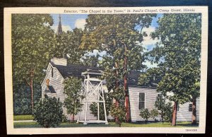 Vintage Postcard 1942 Chapel in the Trees, St. Paul's Chapel, Camp Grant, (IL)