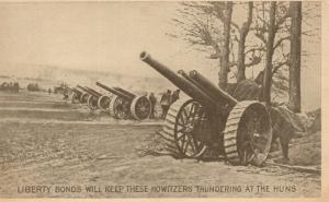 HOWITZERS CANNONS ARTILLERY WWI ANTIQUE UNITED STATES ARMY POSTCARD