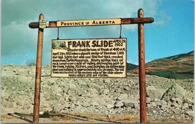 Frank Slide Frank Alberta AB Turtle Mountain Unused Postcard G93
