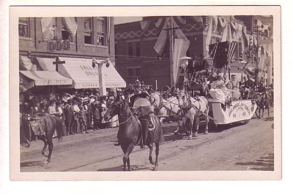 Real Photo, Parade, Float, Horses and Riders, Bozeman, Montana,