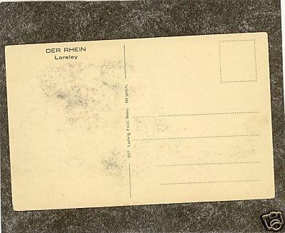 STEAMER BOAT 1917 LORELEY DER RHEIN Postcard Germany