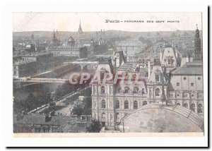 Paris (1) Old Postcard Panorama of the seven bridges