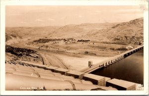 Real Photo Postcard Birds Eye View of Coulee Dam, Washington