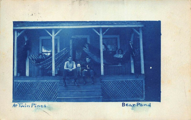 Bear Pond ME At Twin Pines Real Photo Postcard