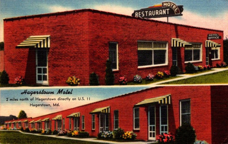 Maryland Hagerstown The Hagerstown Motel and Restaurant 1955