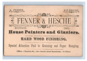 1870s Business Card Fenner & Hesche House Painters & Glaziers F46