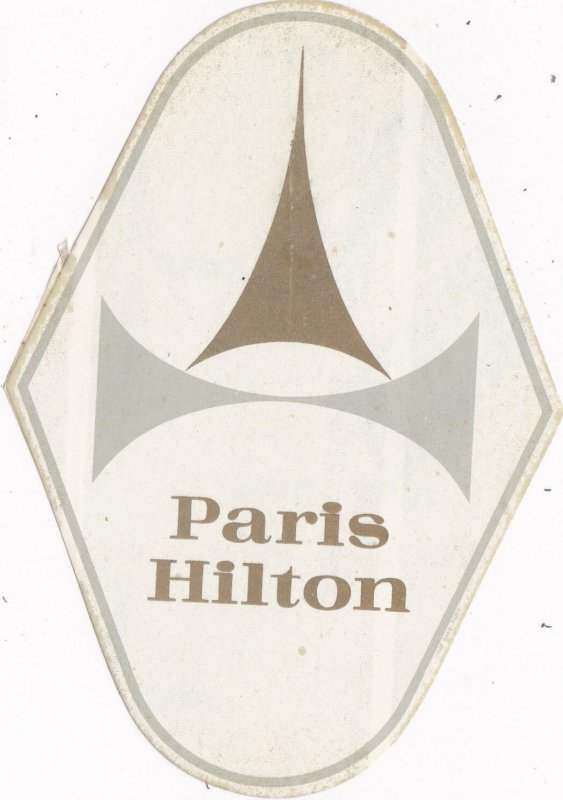 France Paris Hilton Hotel Vintage Luggage Label sk2105