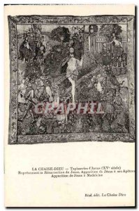 La Chaise Dieu Old Postcard Tapestries & # 39Arras Representing the Resurrect...