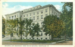 Montpelier Vermont National Life Insurance Bldg White Border Postcard Unused