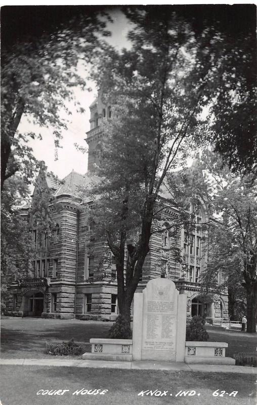 Indiana In Real Photo RPPC Postcard c1950 KNOX County Court House