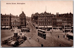 Market Street Nottingham England United Kingdom Building Shop Antique Postcard