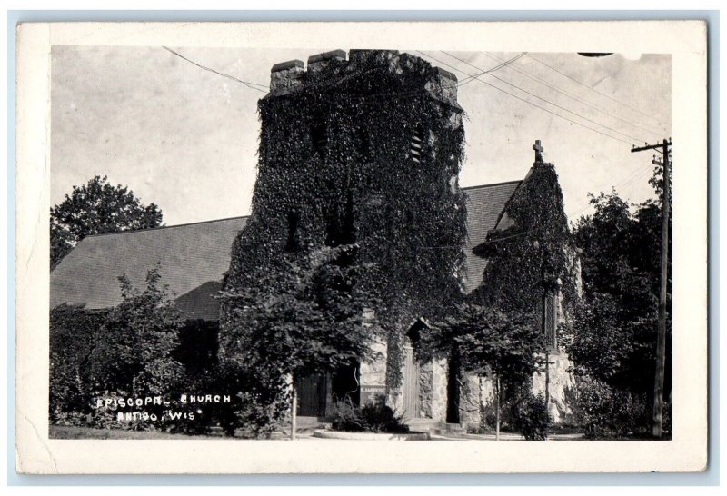 1950 Episcopal Church Antigo Fond Du Lac Wisconsin WI Posted RPPC Photo Postcard