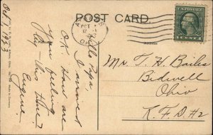 Athens Ohio OH First Brick Dwelling Early Architecture c1910 Vintage Postcard 