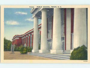 Unused Linen PUBLIC SCHOOL Tryon North Carolina NC Q8953