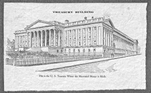 Washington DC Macerated Money Treasury Building Postcard