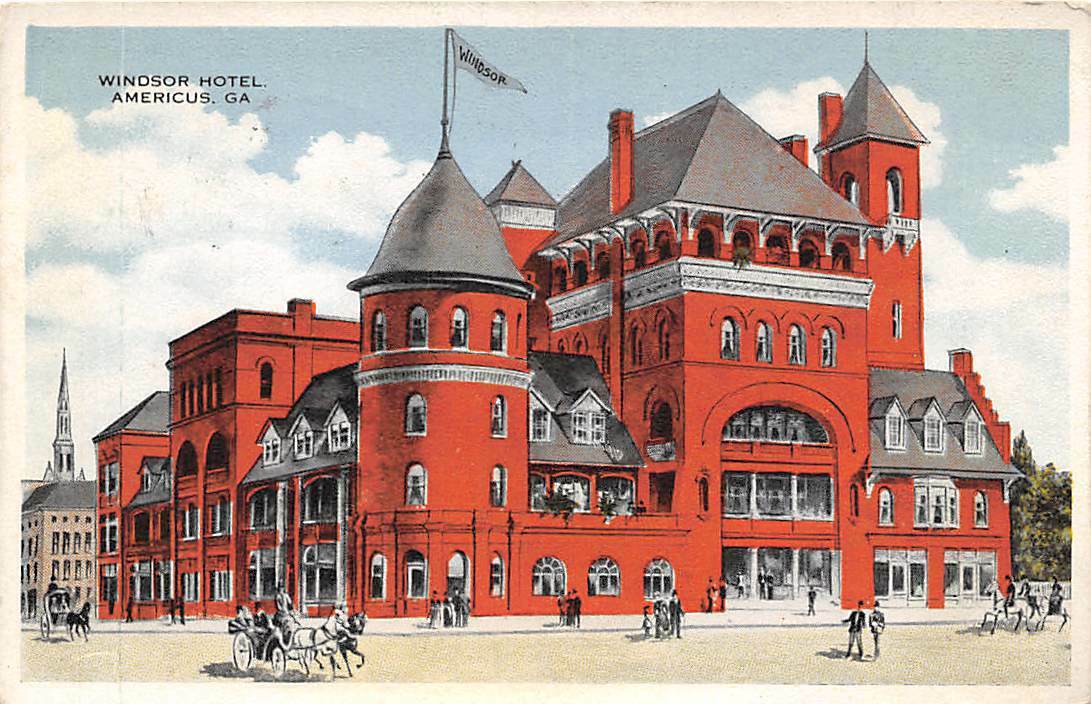 Windsor Hotel Dixie Highway Americus 1922 postcard United