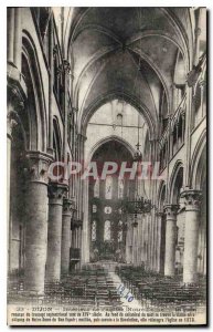 Old Postcard Dijon Interior of the Church Our Lady