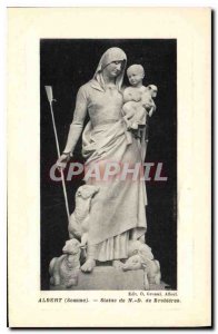 Old Postcard Albert Somme Statue of N D Brebieres