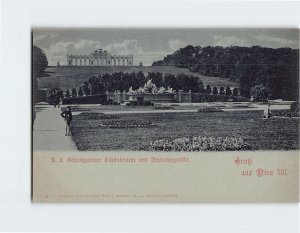 Postcard R. K. Schloßgarten Schönbrunn und Neptunsgrotte Vienna Austria