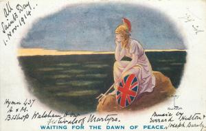 Dudley Buxton signed Britannia patriotic waiting for the dawn of peace