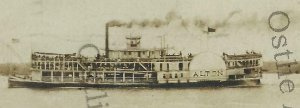 St. Louis MISSOURI RP 1908 STEAMBOAT ALTON Under Steam Mississippi River STEAMER