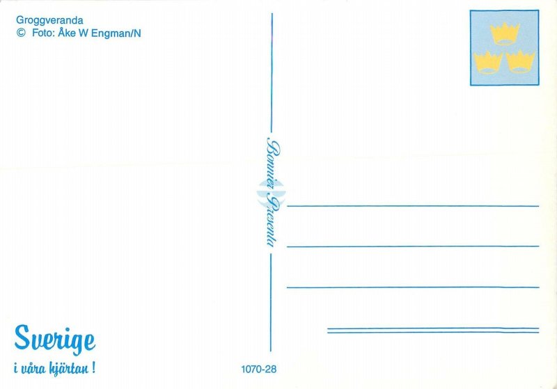 Sweden Postcard house porch garden image