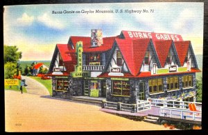 Vintage Postcard 1937 Burns Gable Restaurant-Shop Gaylor Mountain Arkansas (AR)